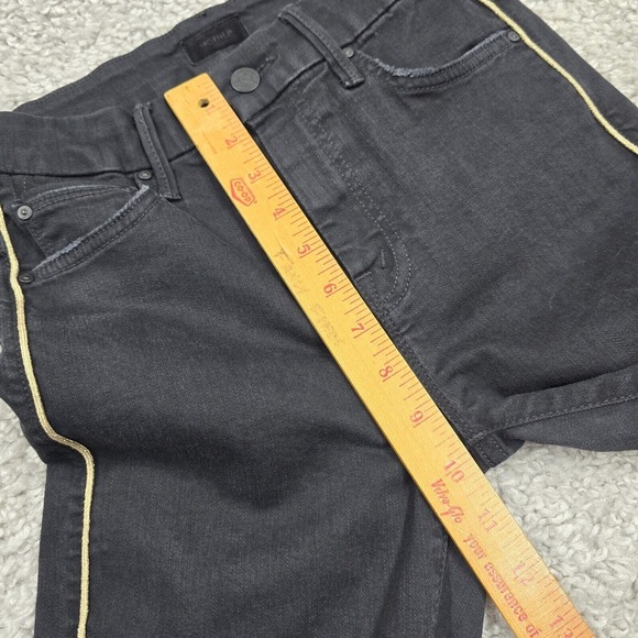Mother High Waisted Looker Jeans Womens 25 Not Guilty One Liner Black Skinny - Picture 13 of 16